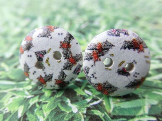 Holz Knopf Ohrstecker Fledermäuse bat